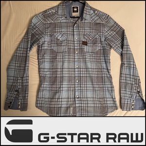 G-STAR RAW DENIM COLLARD BLUE LONG SLEEVE PLAID